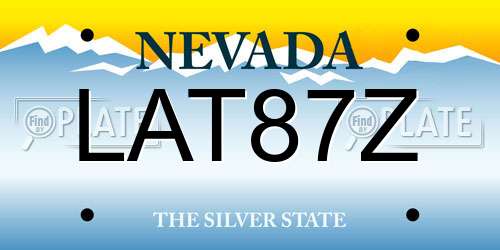 LAT87Z Nevada License Plate