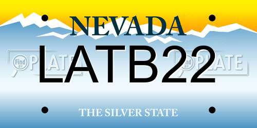 LATB22 Nevada License Plate