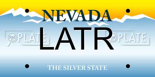 LATR Nevada License Plate