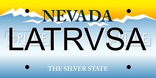 LATRVSA Nevada License Plate