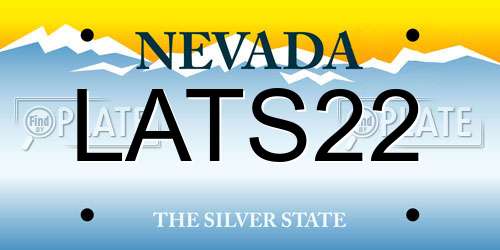 LATS22 Nevada License Plate
