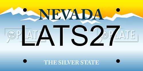 LATS27 Nevada License Plate