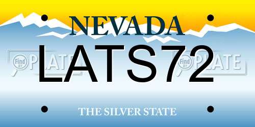 LATS72 Nevada License Plate