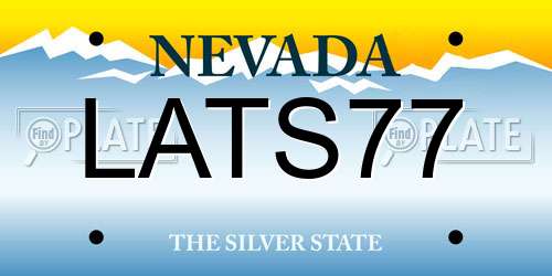 LATS77 Nevada License Plate