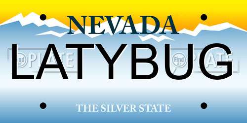 LATYBUG Nevada License Plate