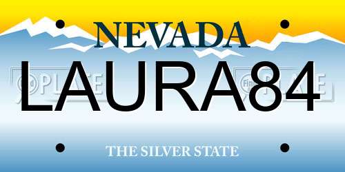LAURA84 Nevada License Plate