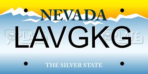 LAVGKG Nevada License Plate
