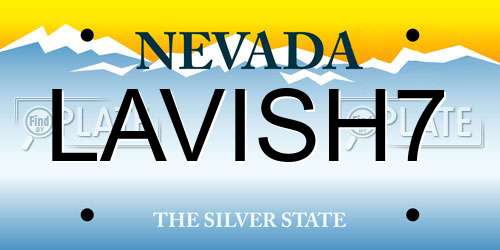 LAVISH7 Nevada License Plate