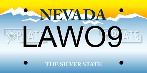 LAWO9 Nevada License Plate