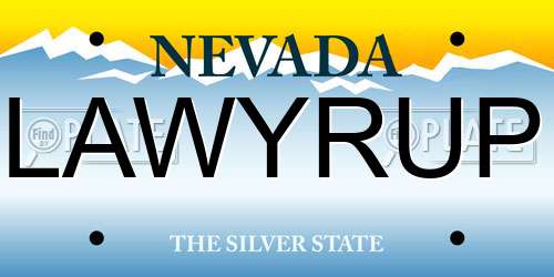 LAWYRUP Nevada License Plate