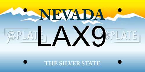 LAX9 Nevada License Plate