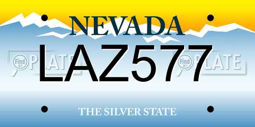 LAZ577 Nevada License Plate