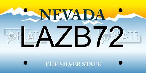 LAZB72 Nevada License Plate