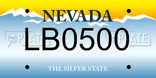 LB0500 Nevada License Plate