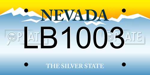 LB1003 Nevada License Plate