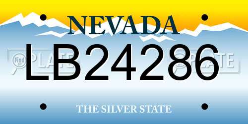 LB24286 Nevada License Plate