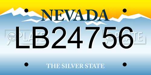 LB24756 Nevada License Plate