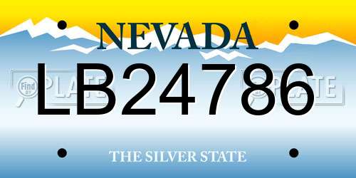 LB24786 Nevada License Plate