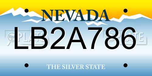LB2A786 Nevada License Plate