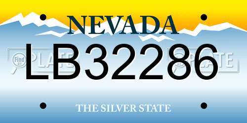 LB32286 Nevada License Plate