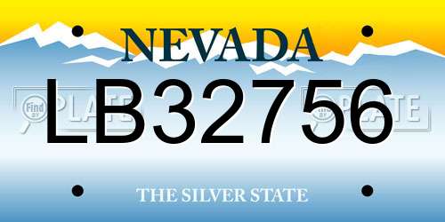 LB32756 Nevada License Plate