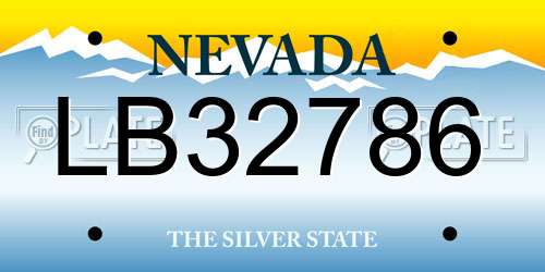 LB32786 Nevada License Plate
