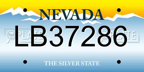 LB37286 Nevada License Plate