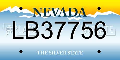 LB37756 Nevada License Plate