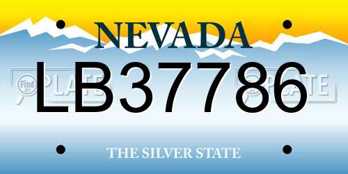 LB37786 Nevada License Plate