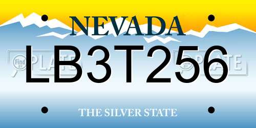 LB3T256 Nevada License Plate
