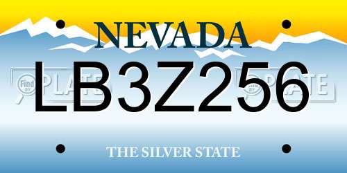 LB3Z256 Nevada License Plate