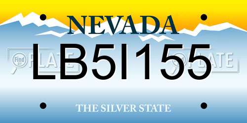 LB5I155 Nevada License Plate
