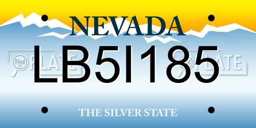 LB5I185 Nevada License Plate