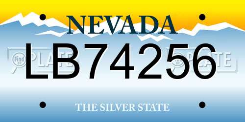 LB74256 Nevada License Plate