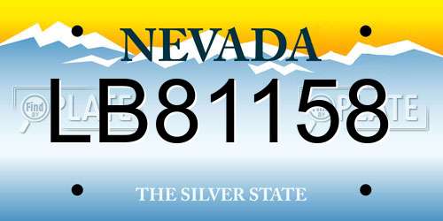 LB81158 Nevada License Plate