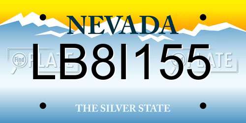 LB8I155 Nevada License Plate