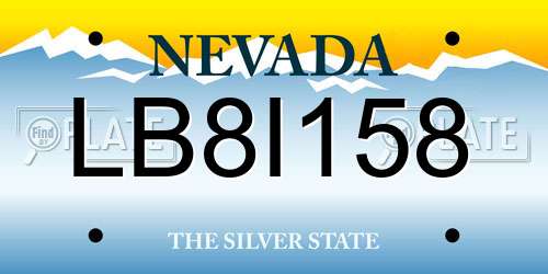 LB8I158 Nevada License Plate