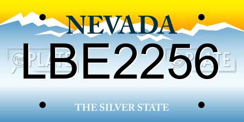 LBE2256 Nevada License Plate