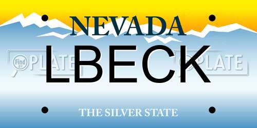 LBECK Nevada License Plate