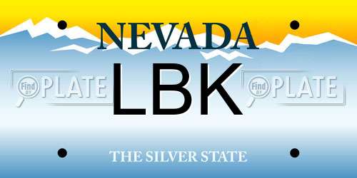 LBK Nevada License Plate
