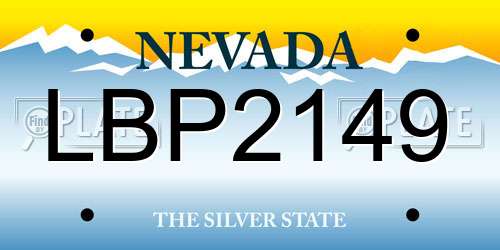 LBP2149 Nevada License Plate