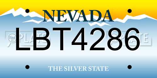 LBT4286 Nevada License Plate
