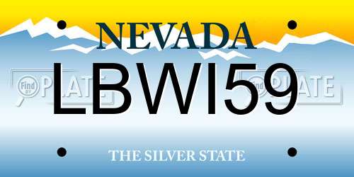 LBWI59 Nevada License Plate