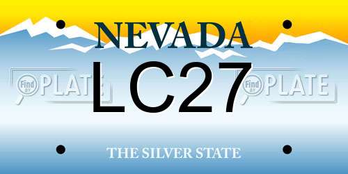 LC27 Nevada License Plate