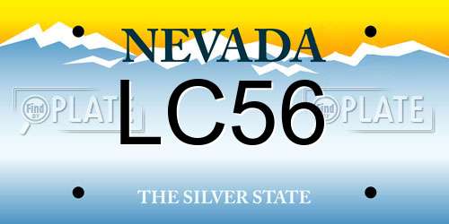 LC56 Nevada License Plate