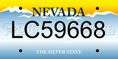LC59668 Nevada License Plate