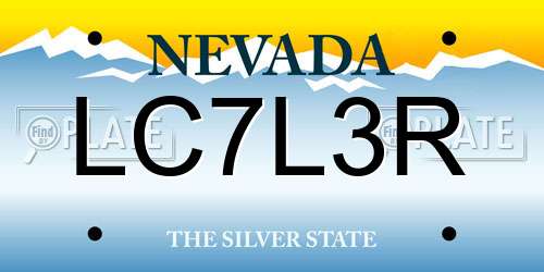LC7L3R Nevada License Plate