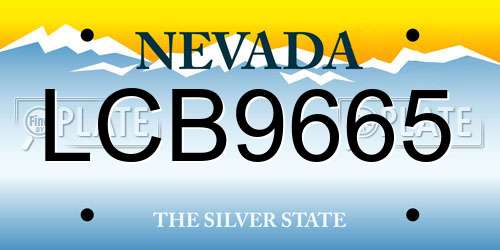 LCB9665 Nevada License Plate