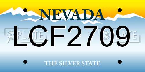 LCF2709 Nevada License Plate