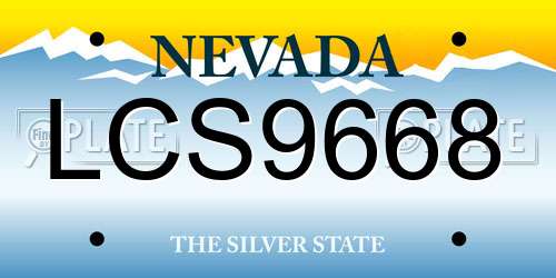 LCS9668 Nevada License Plate